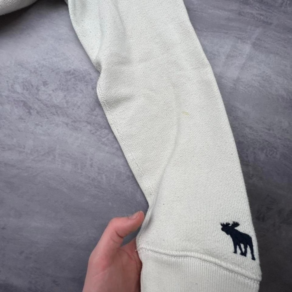 Abercrombie & Fitch New York Hoodie White Pullover Spell Out Logo Sweatshirt - Picture 6 of 6